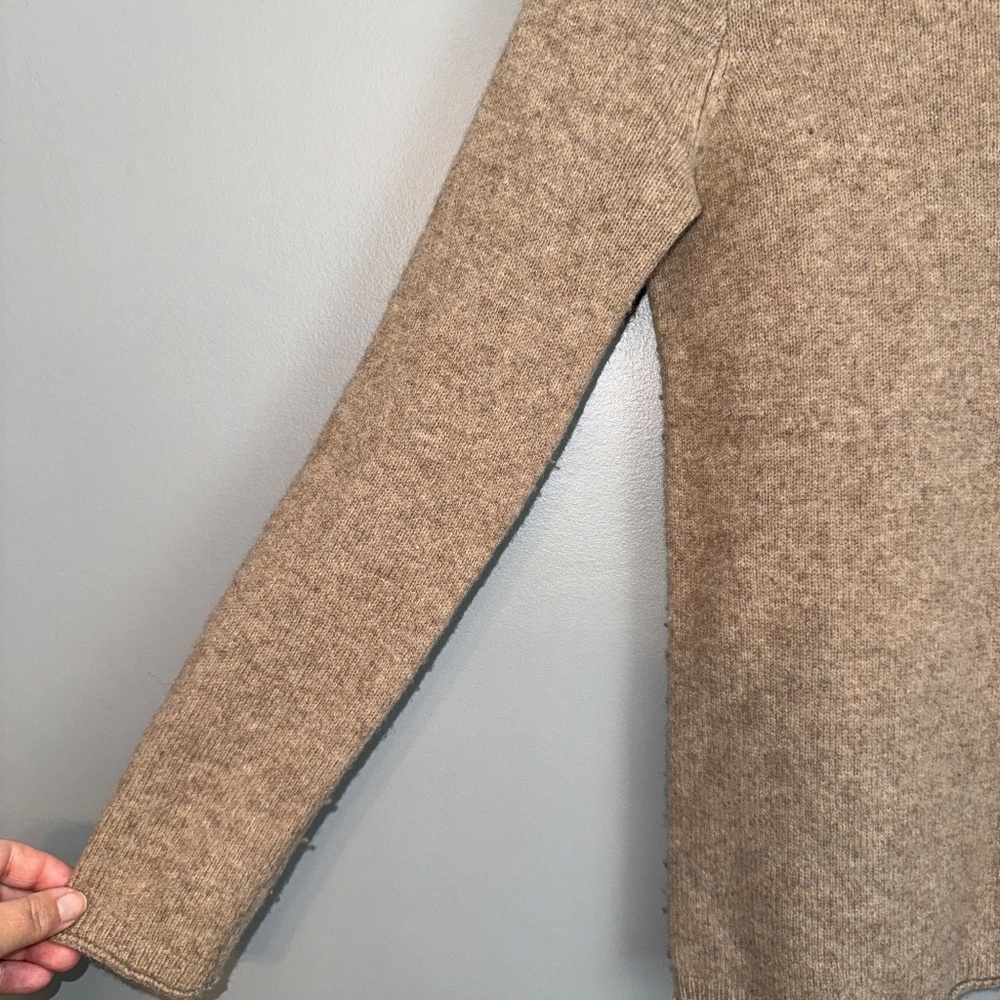 EUC Madewell Cozy Boatneck 100% Merino Wool Sweater Tan Size Small - Picture 4 of 8